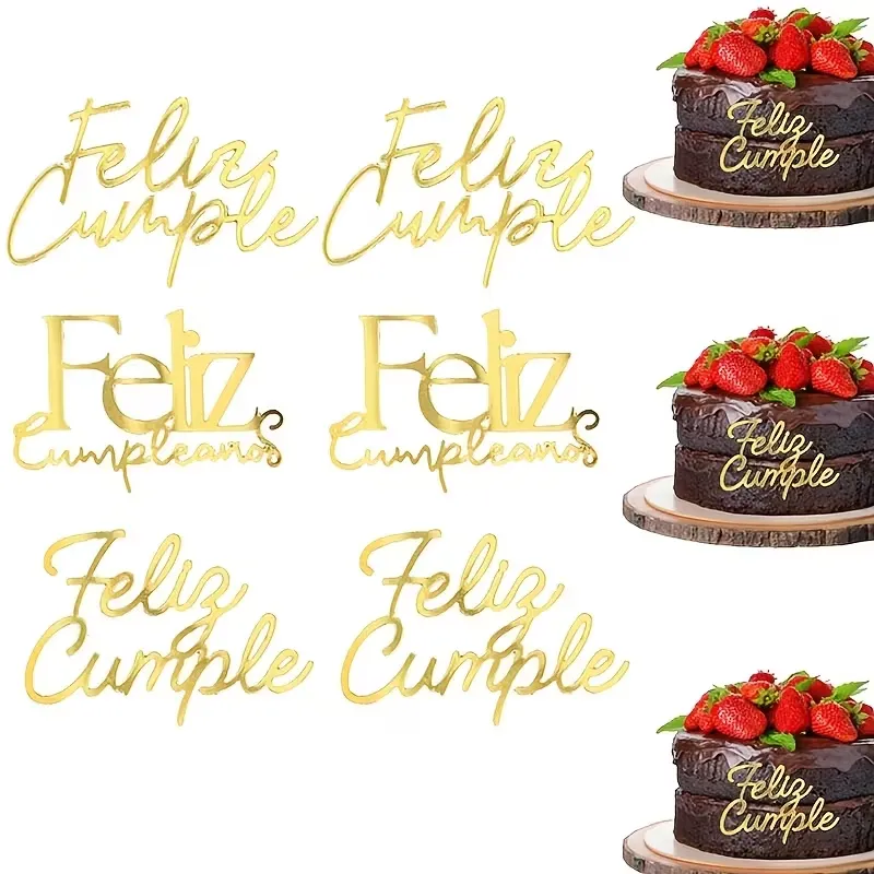 APLIQUE PARA TORTA FELIZ CUMPLE ACRILICO