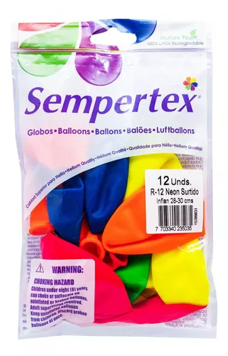 FASHION R12 GLOBO SEMPERTEX X PQTE 12 UND SURTIDOS/UNICOLOR (NEGRO)