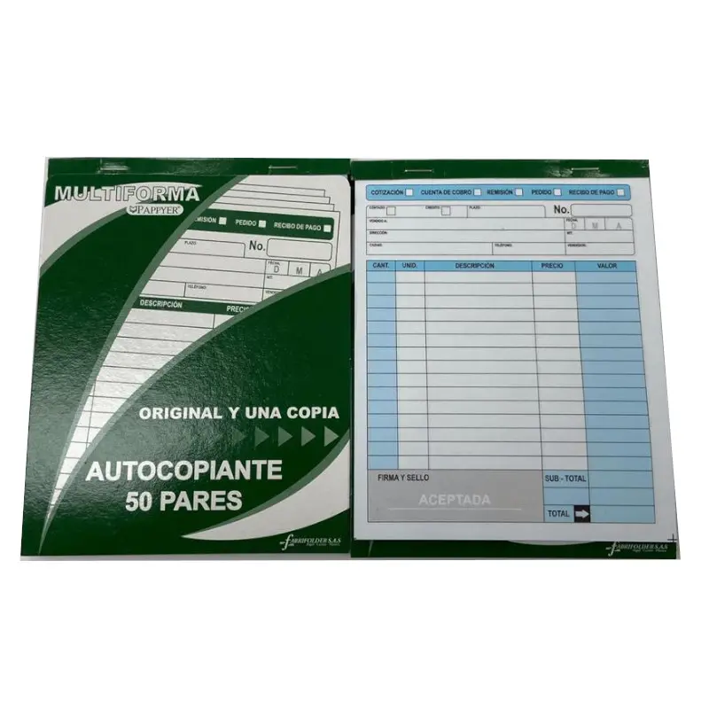 FACTURERO AUTOCOPIANTE PEQUEÑO PECAS F.C