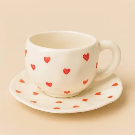 SET TAZA + PLATO CORAZON