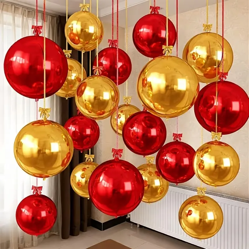 GLOBO METALIZADO TIPO BOLA NAVIDAD X UNIDAD