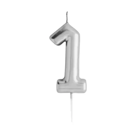 VELA CUMPLEAÑOS NUMERO METALIZADA 0-9