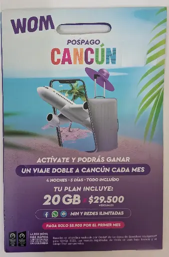 SIMCARD WOM POSPAGO CANCUN 