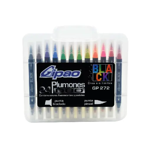 PLUMONES DUO BLACK GIPAO X24 GP272