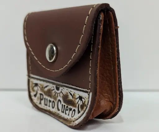 MONEDERO BROCHE HOMBRE PURO CUERO