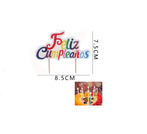 VELA FELIZ CUMPLEAÑOS LETRA CURSIVA