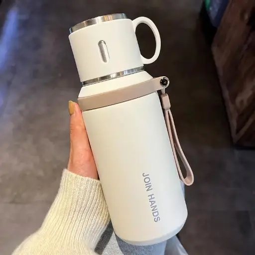 TERMO PARA BEBIDAS FRIAS Y CALIENTES CON POCILLO PREMIUM