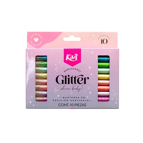 MARCADOR KIUT GLITTER X 10 