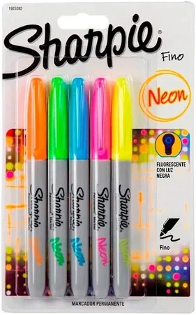 MARCADOR SHARPIE NEÓN X 5
