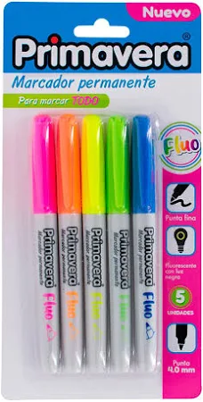 MARCADOR PRIMAVERA FLUO X 5