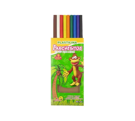 PLASTILINA PARCHESITOS LARGA DE COLORES 
