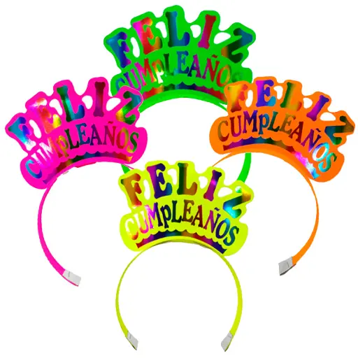 DIADEMA FELIZ CUMPLEAÑOS X 12