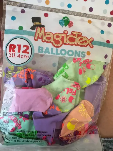 GLOBO MAGICTEX FELIZ CUMPLEAÑOS R12 X 12