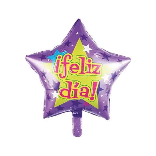 GLOBO METALIZADO 10' ESTRELLA FELIZ DIA