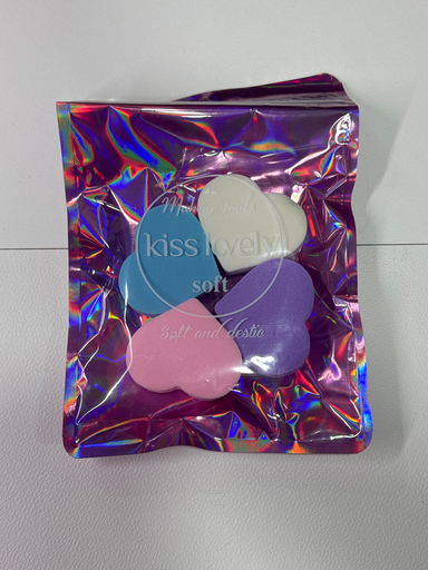 PAQUETE POMO MAQUILLAJE CORAZON X 4 