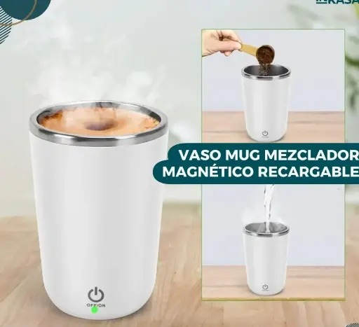 VASO MAGNETICO MEZCLADOR CON TAPA RECARGABLE